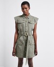 DARCEL DENIM BELTED DRESS (OAK MOSS)