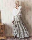 DROP YOKE MAXI SKIRT (VINTAGE BLOOMS)