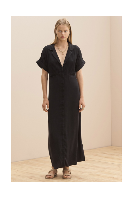 THE ANJOU SHIRT DRESS (BLACK)