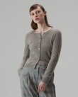 CASHMERE CROP CARDI (PEPPERCORN)