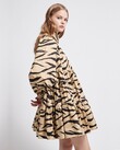 NOUVEAU SMOCK DRESS (CARAMEL MAHOGANY ZEBRA)