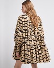 NOUVEAU SMOCK DRESS (CARAMEL MAHOGANY ZEBRA)