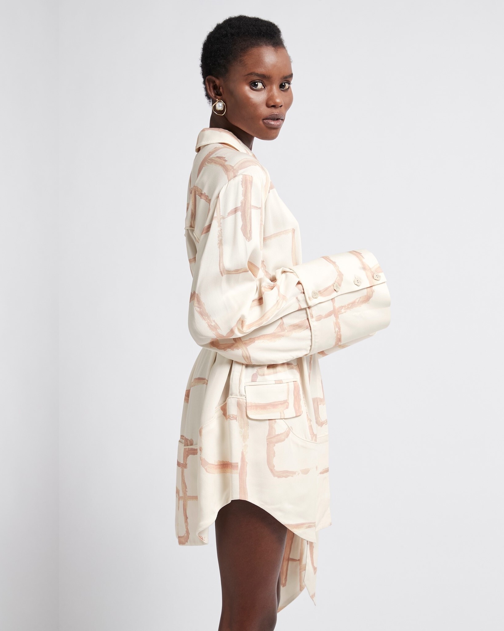 L ESPIRIT SHIRT DRESS ABSTRACT GEO AJE. AUTUMN WINTER 21 Boxing