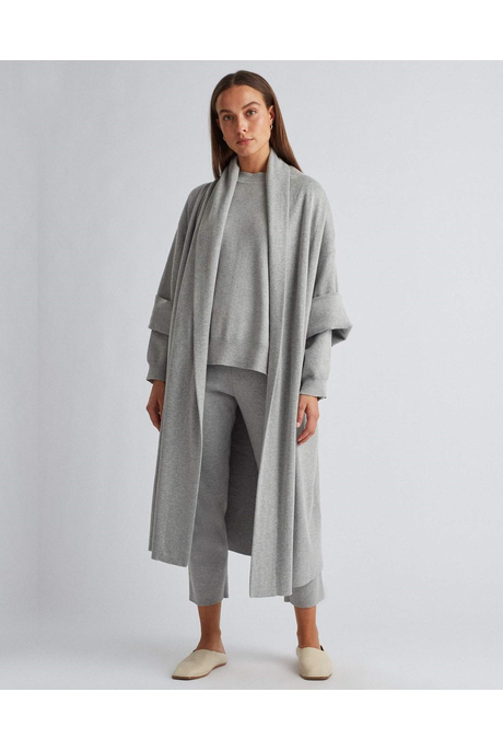 LINDEN ORGANIC CARDI (GREY MARLE)