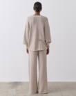 ELIZABETH PALAZZO KNIT PANT (FLAX MARLE)