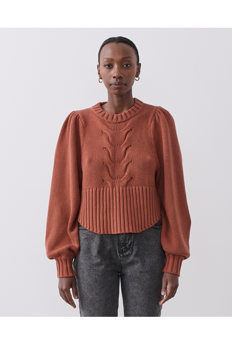 KRISTIN COTTON CASHMERE KNIT (SPICE MARLE)