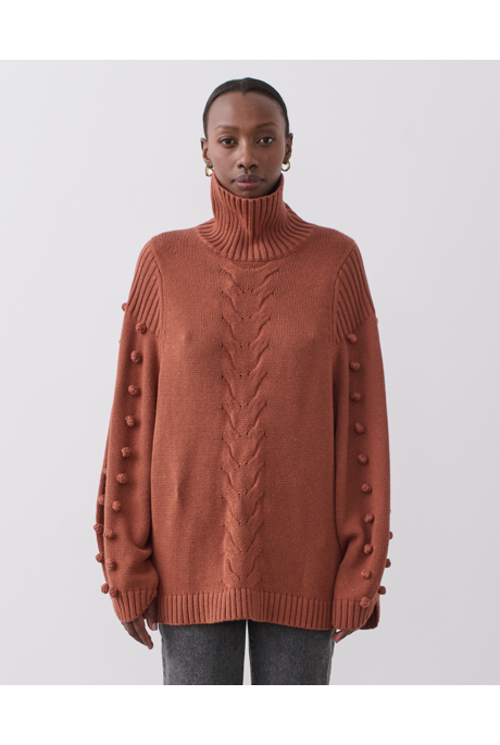 KATIE COTTON CASHMERE KNIT (TERRACOTTA MARLE)