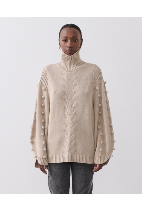 KATIE COTTON CASHMERE KNIT (CAMEL MARLE)