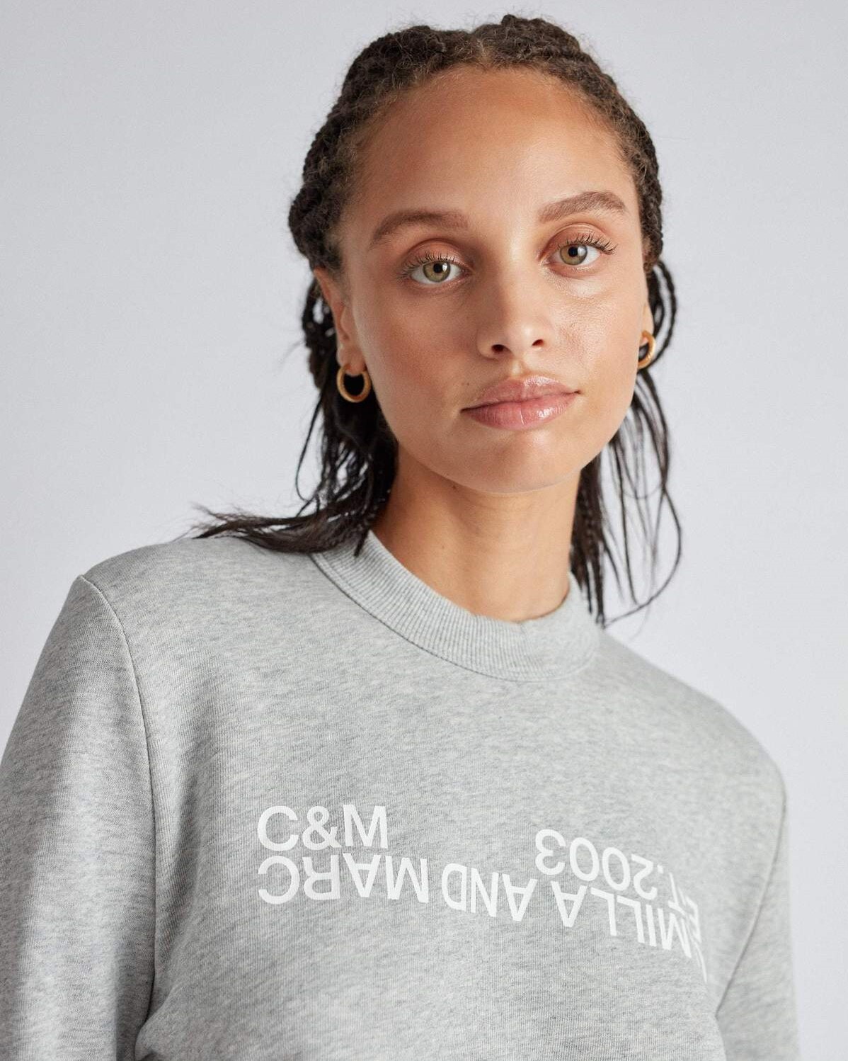 JAMES LOGO CREW SWEATSHIRT GREY MARLE CAMILLA AND MARC AUTUMN WINTER 21 Boxing Day Sale
