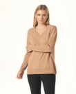 CASHWOOL V NECK JUMPER (CAMEL)