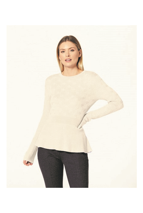 BEATRICE PEPLUM JUMPER (ALMOND)