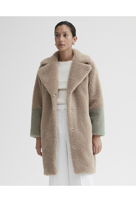 THE HARRIET TEDDY COAT (OATMEAL/SAGE TEDDY)