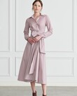 MAE BELTED SHIRT DRESS (CINNAMON/WHITE)