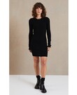 FREYA LONG SLEEVE KNIT MINI DRESS (BLACK)