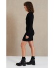 FREYA LONG SLEEVE KNIT MINI DRESS (BLACK)