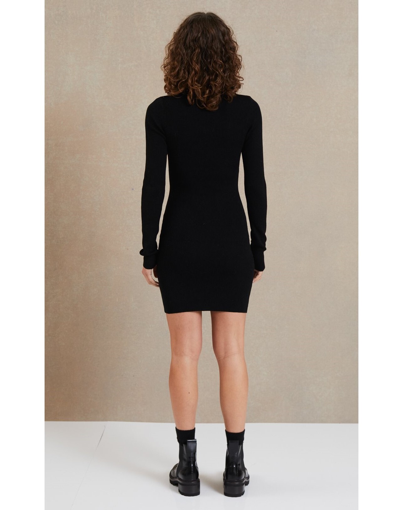 FREYA LONG SLEEVE KNIT MINI DRESS (BLACK)- BEC + BRIDGE ...