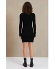 FREYA LONG SLEEVE KNIT MINI DRESS (BLACK)