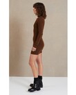 FREYA LONG SLEEVE KNITMINI DRESS (CHOCOLATE)