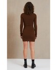 FREYA LONG SLEEVE KNITMINI DRESS (CHOCOLATE)