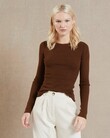 FREYA CREW NECK KNIT TOP (CHOCOLATE)