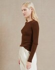 FREYA CREW NECK KNIT TOP (CHOCOLATE)