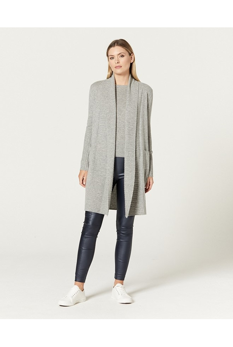 PURE CASHMERE CARDIGAN (GREY MARLE)