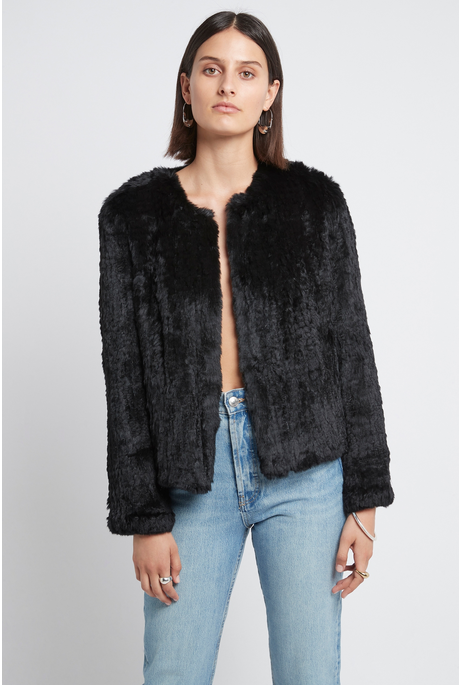 ELLE FUR JACKET (BLACK)