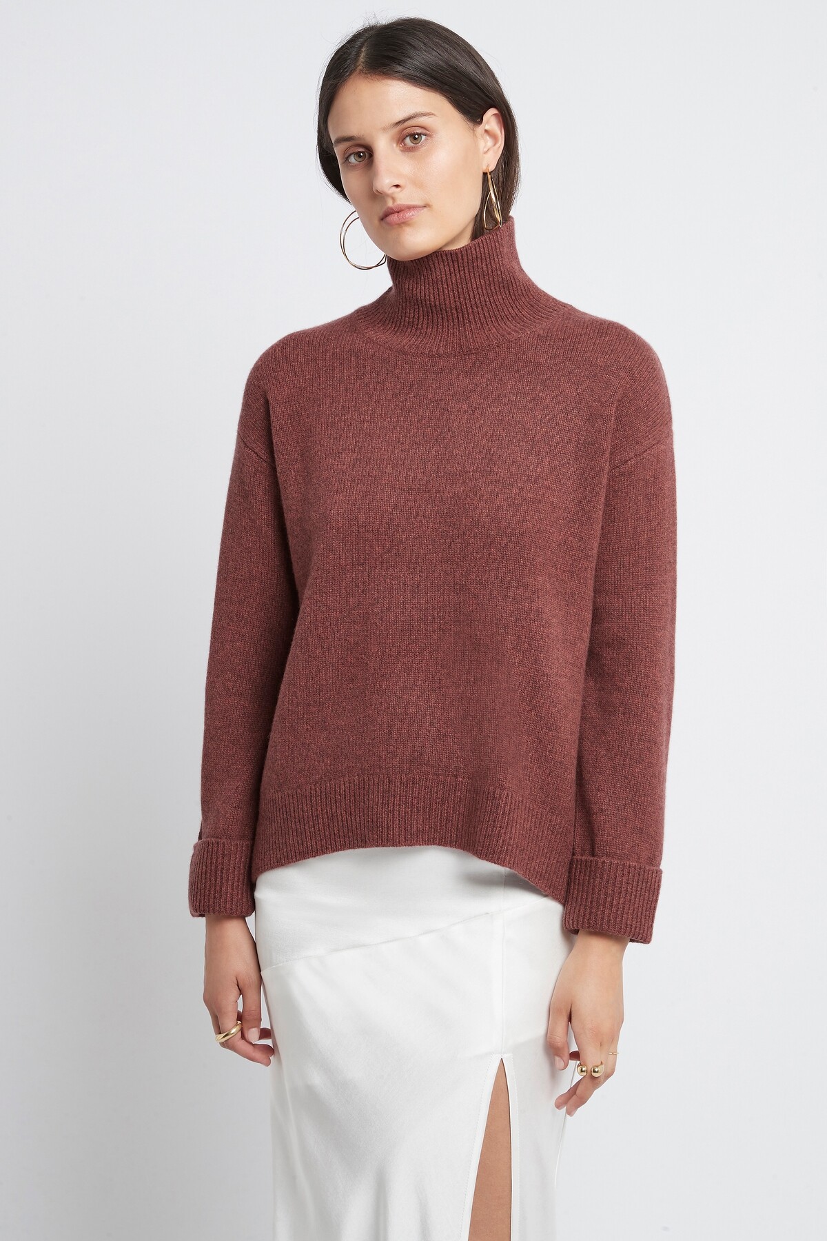 CLEO CASHMERE SWEATER (VINTAGE ROSE)- H BRAND X THERON WINTER 21 Boxing ...
