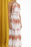MAE TIERED FRILL LONG DRESS (iVORY FLORAL)