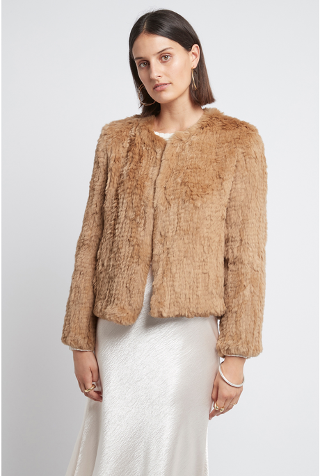 ELLE FUR JACKET (TAN)