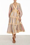 MAE LONG TIERED SKIRT (MULTI STRIPE)