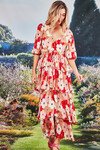 TIER I GO AGAIN DRESS (PINK/RED FLORAL)