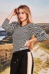 STRIPEOGRAPHY TOP (BLACK/IVORY STRIPE)