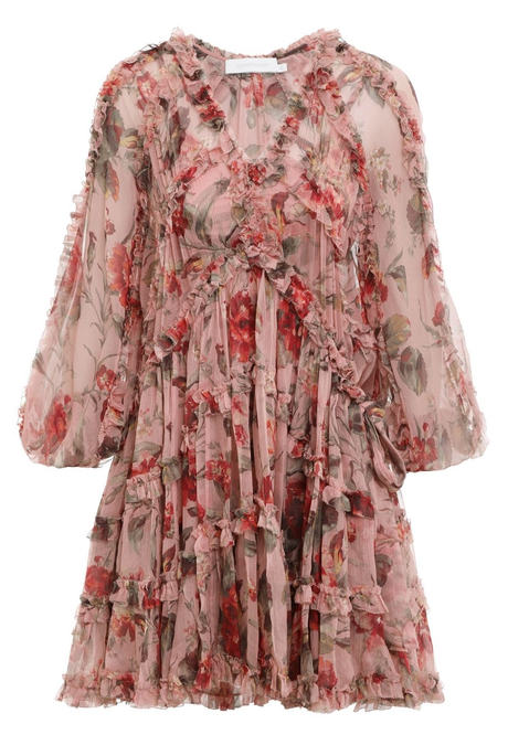 CASSIA FRILL BILLOW DRESS (MUSK FLORAL)