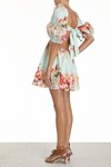 MAE CUT OUT MINI DRESS (MINT FLORAL)