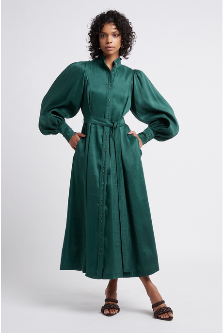 GENTLE SHIRT DRESS (EMERALD)