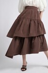 INTERLACE MIDI SKIRT (CHOCOLATE)