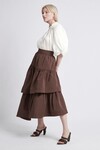 INTERLACE MIDI SKIRT (CHOCOLATE)