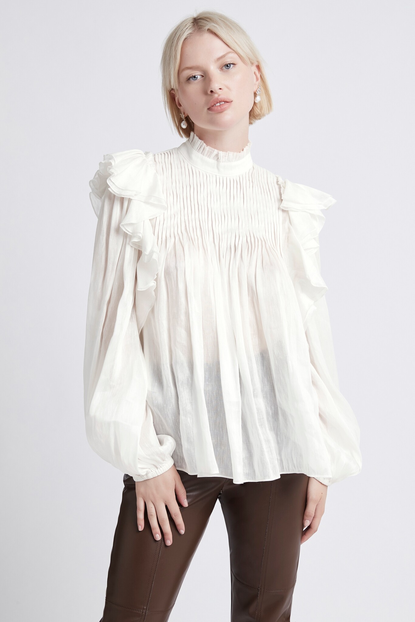 SAHARA BLOUSE (IVORY)- AJE. WINTER 21 Boxing Day Sale