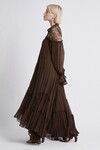 VEIL SMOCK LACE DRESS (CHOCOLATE)