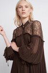 VEIL SMOCK LACE DRESS (CHOCOLATE)