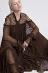 VEIL SMOCK LACE DRESS (CHOCOLATE)