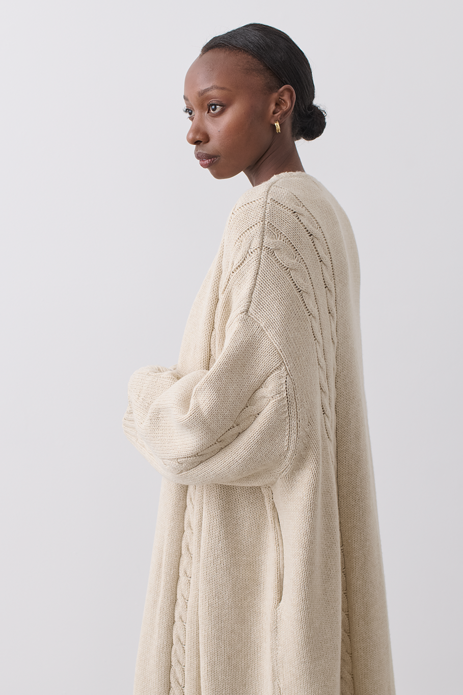 IMOGEN WOOL COTTON KNIT CARDIGAN (OATMEAL MARLE)- JOSLIN WINTER 21