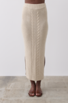 REBECCA KNIT MIDI SKIRT (OATMEAL MARLE)