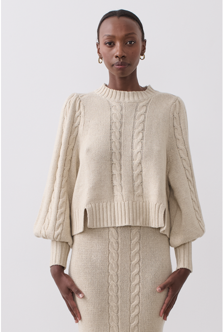 HADLEY WOOL COTTON KNIT (OATMEAL MARLE)