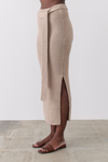 SKYE COTTON KNIT MIDI SKIRT(ALMOND MARLE)