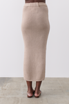 SKYE COTTON KNIT MIDI SKIRT(ALMOND MARLE)