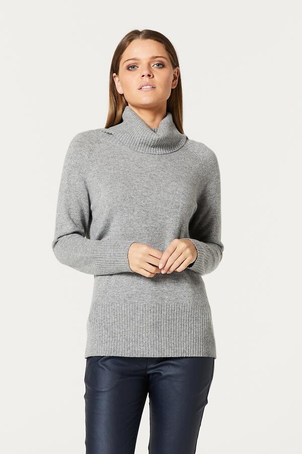 PURE CASHMERE COWL JUMPER (GREY MARLE)- CABLE MELBOURNE WINTER 21 ...