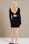 RIVIERA LONG SLEEVE MINI DRESS (BLACK)