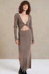 RIVIERA LONG SLEEVE MIDI DRESS (SILT)